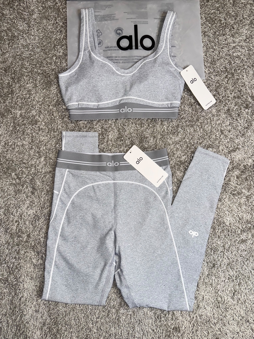 Alo Gray Activewear Set – Size S